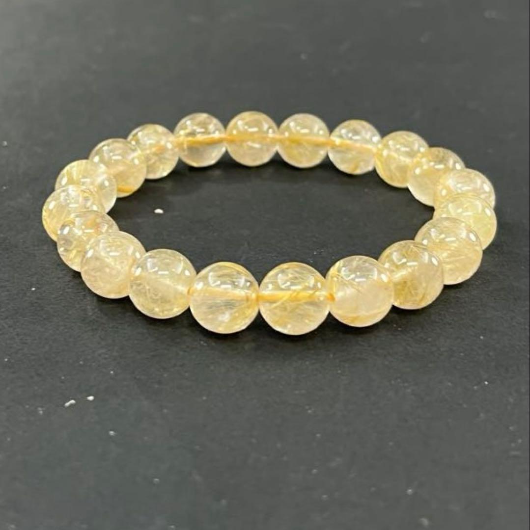 BRY0934☆ルチルクォーツブレスレット☆高品質　天然石　金運パワーストーン