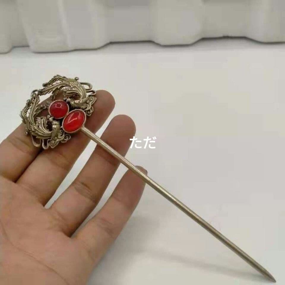 銅 細工 双鳳簪 髪飾り 装飾品 工芸品 置物