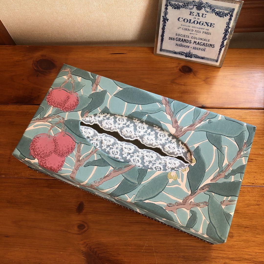 ハンドメイド　テッシュボックス　ウィリアムモリス