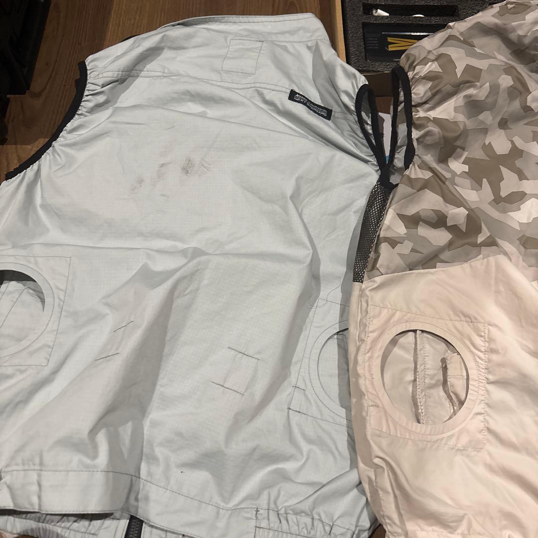空調ベストLサイズ2枚、ファン、バッテリーセット、冷感クルーシャツLL4枚セット