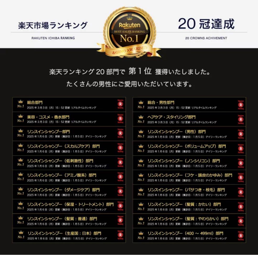 &GINO プレミアムブラックシャンプー 400ml