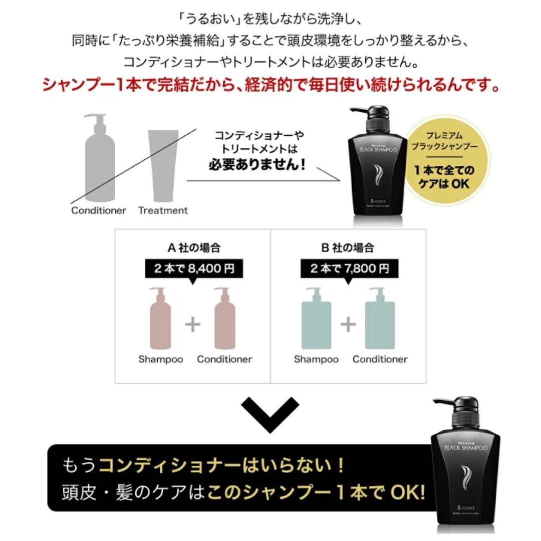 &GINO プレミアムブラックシャンプー 400ml
