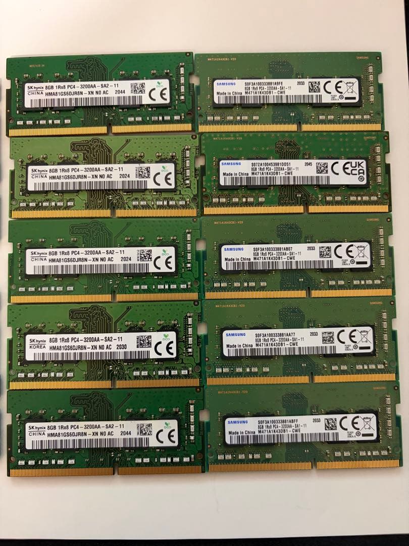ノート用メモリー DDR4 PC4 2400 2600 3200 計18枚