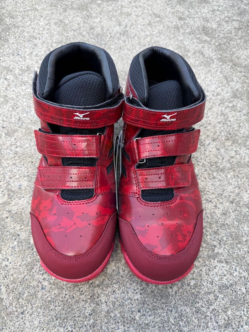 Mizuno レッド 安全靴 ベルクロ