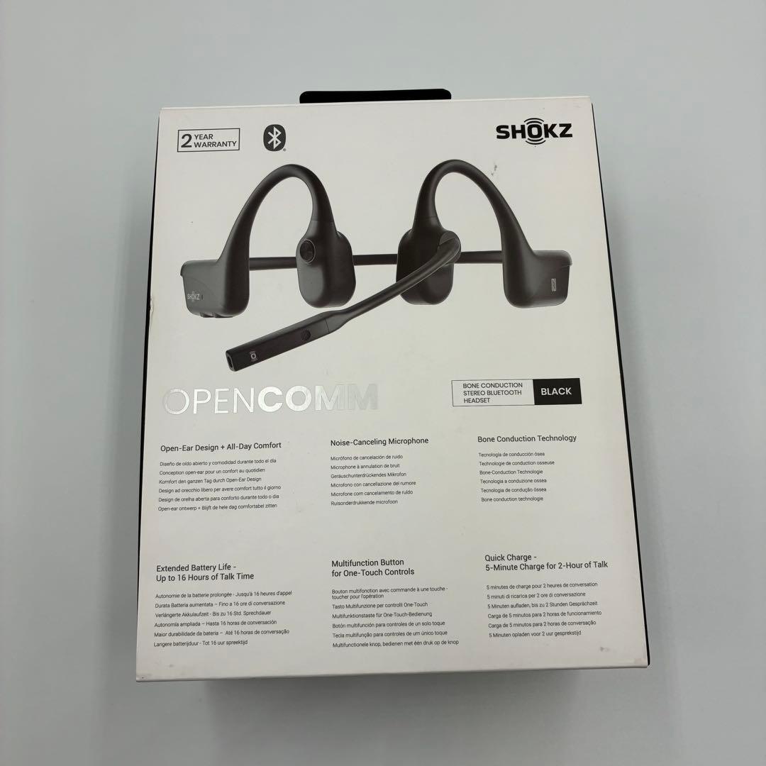 【極美品】Shokz OpenComm 骨伝導ヘッドセット ブラック 付属品完備