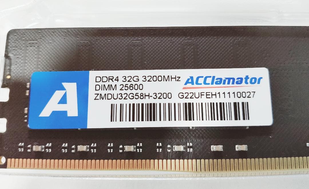 【新品】DDR4 32GBx1枚 3200MHz RAM デスクトップPC用