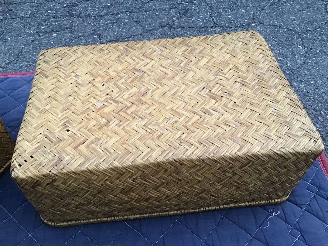 昭和レトロ　こおり　竹製カゴ　2個セット