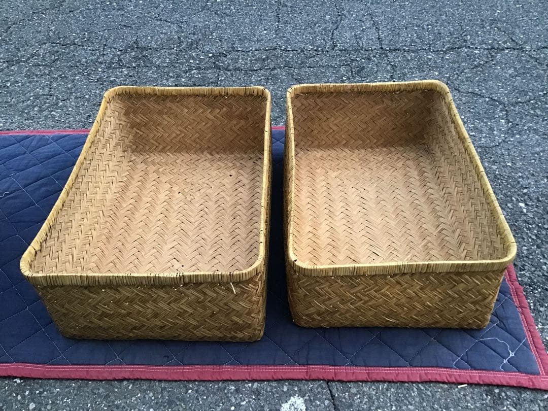 昭和レトロ　こおり　竹製カゴ　2個セット