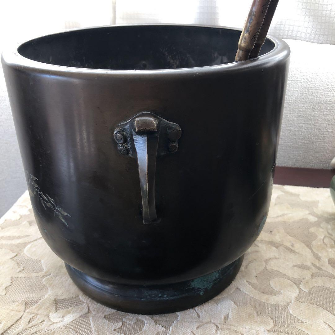 アンティーク　　火鉢　火箸セット