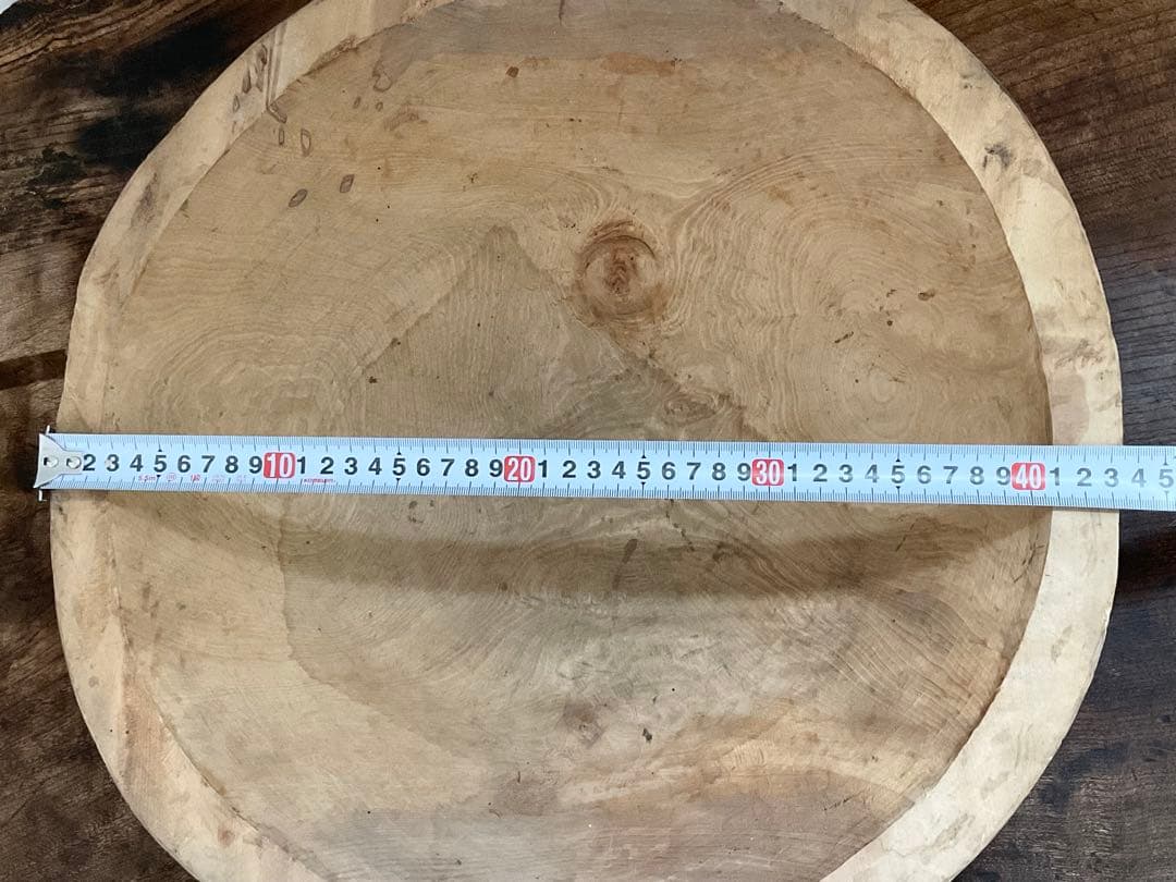 くりぬき　木鉢　こね鉢　木彫　古道具　外径約43cm