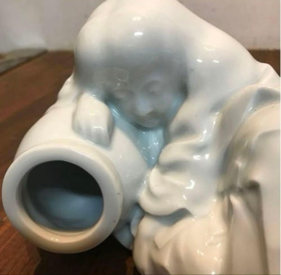 美品　陶器　慈山伯　猩々　白磁　置物　オブジェ　当時物　丁寧な作り