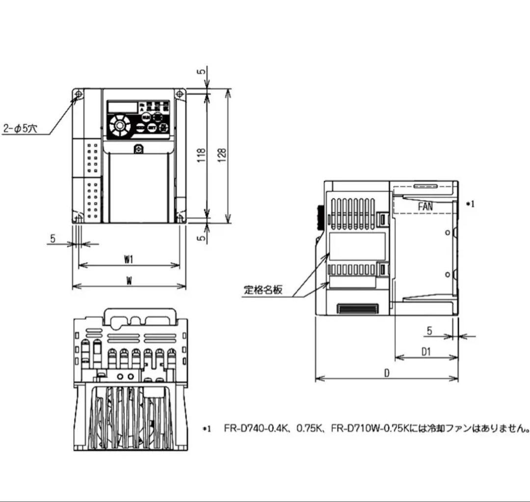 三菱電機インバータ　FR-D720-3.7K 2021年製