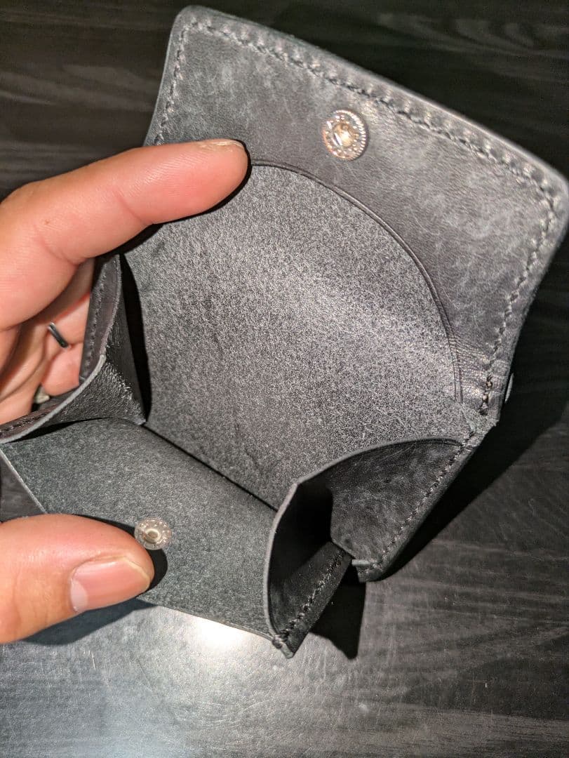 イタリアンレザー マネークリップ式 コンパクト財布 総手縫い ハンドメイド 1