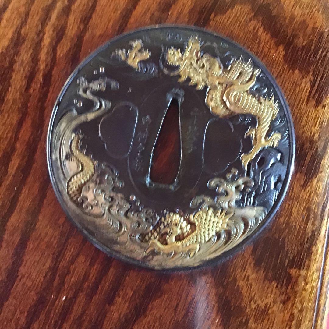 超高級　御刀お手入箱　刀匠作目貫道具付