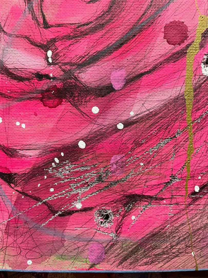 【479】 オリジナル 手描きイラスト 絵 花 アクリル画 直筆原画 一点物