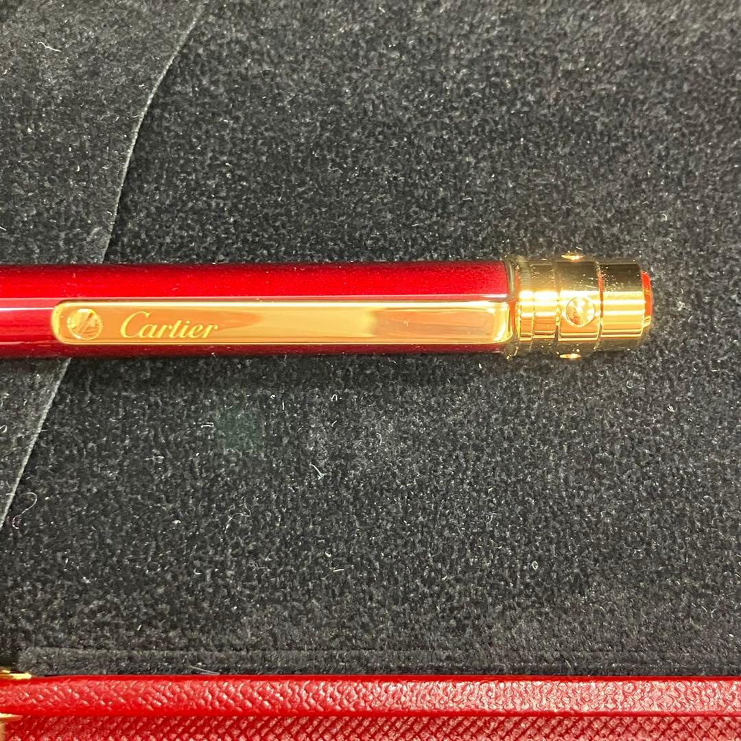 未使用 カルティエ Cartier ボールペン サントス ボルドー バーガンディ