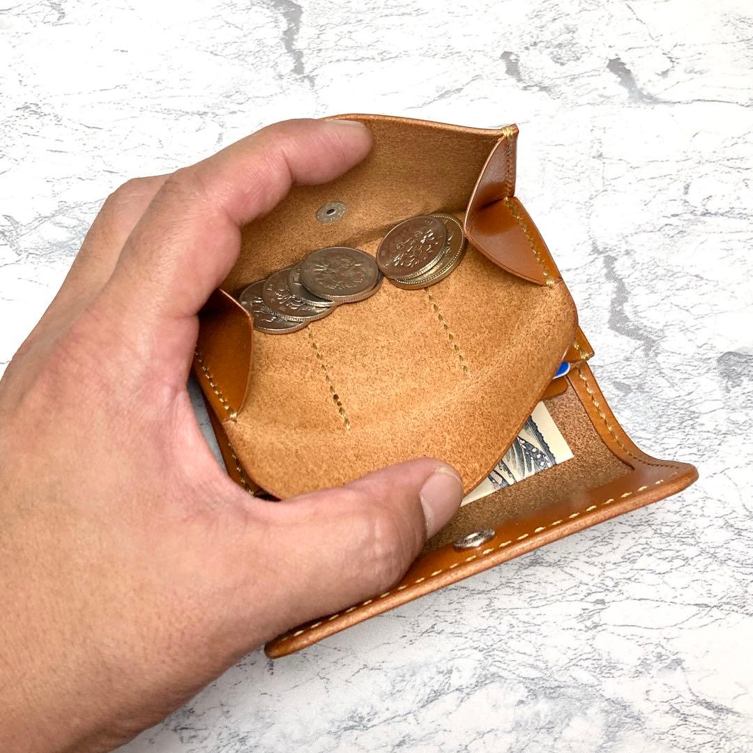 栃木レザー ミニ財布 本革 コンパクト財布 小さい財布 メンズ レディース 茶