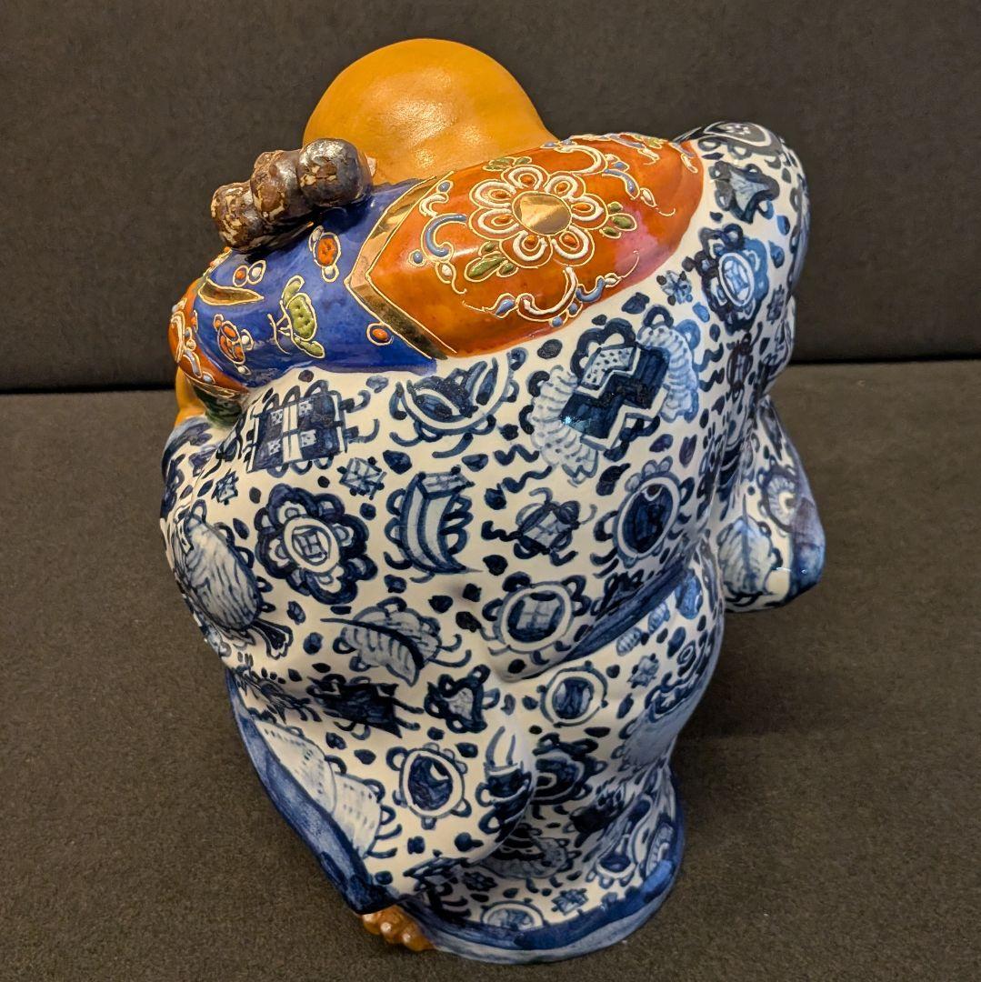 九谷焼 人物置物 色絵 大型 約30cm 七福神風 陶器 置物 飾り 縁起物
