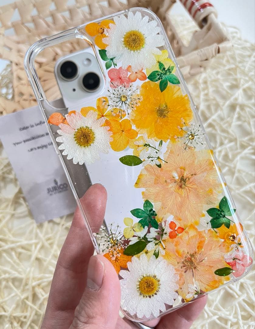 ハンドメイド押し花スマホケース　ほぼ全機種対応　iPhone,Android