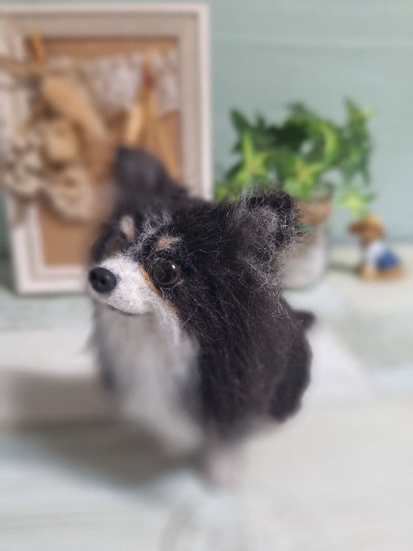 羊毛フェルト　ブラックタンチワワ
