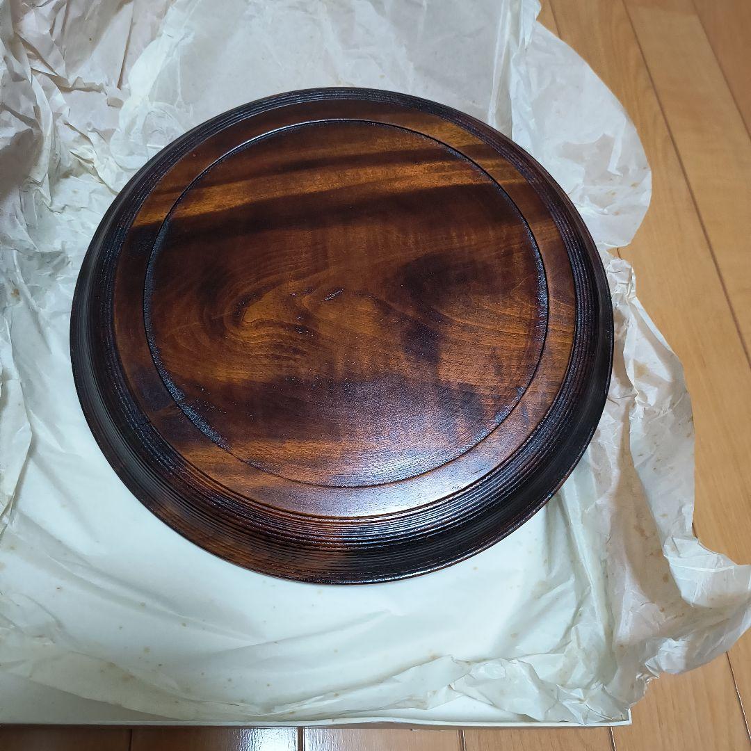 岡山特産　烏城彫　烏城塗　丸盆　飾り盆　漆器　工芸品