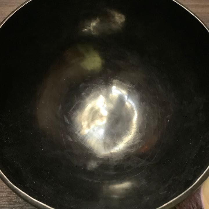 No14 チベット産 18cm チベタンシンギングボウル ブラックボウル