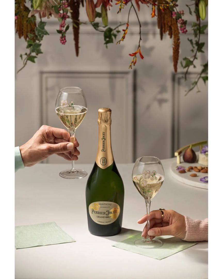 Perrier-Jouët Grand Brut シャンパン＆グラス2脚セット
