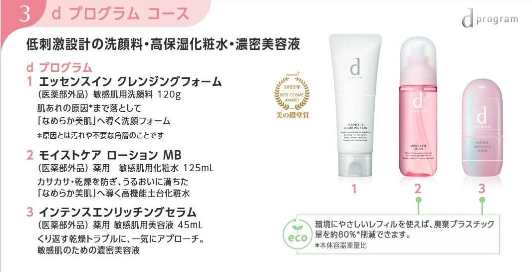資生堂 dプログラム セット (クレンジング・高保湿化粧水・濃密美容液)