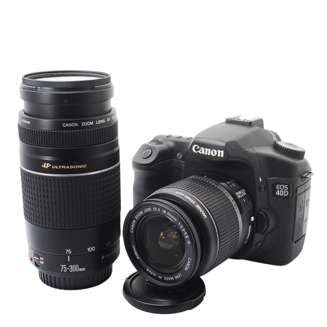 Canon EOS 40D ダブルレンズ 望遠300mm バッグ 美品