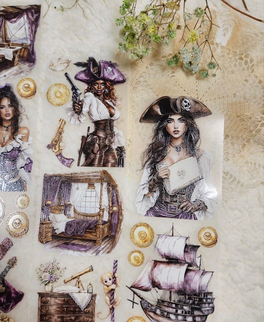 海外マステ切り売り Lana'sScrapShop 海賊 パイレーツ 海 人物