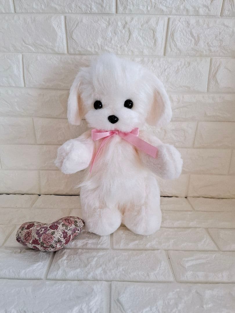ぬいぐるみ、テディマルチーズ、犬、ハンドメイド、オリジナル特大、ハートクッション
