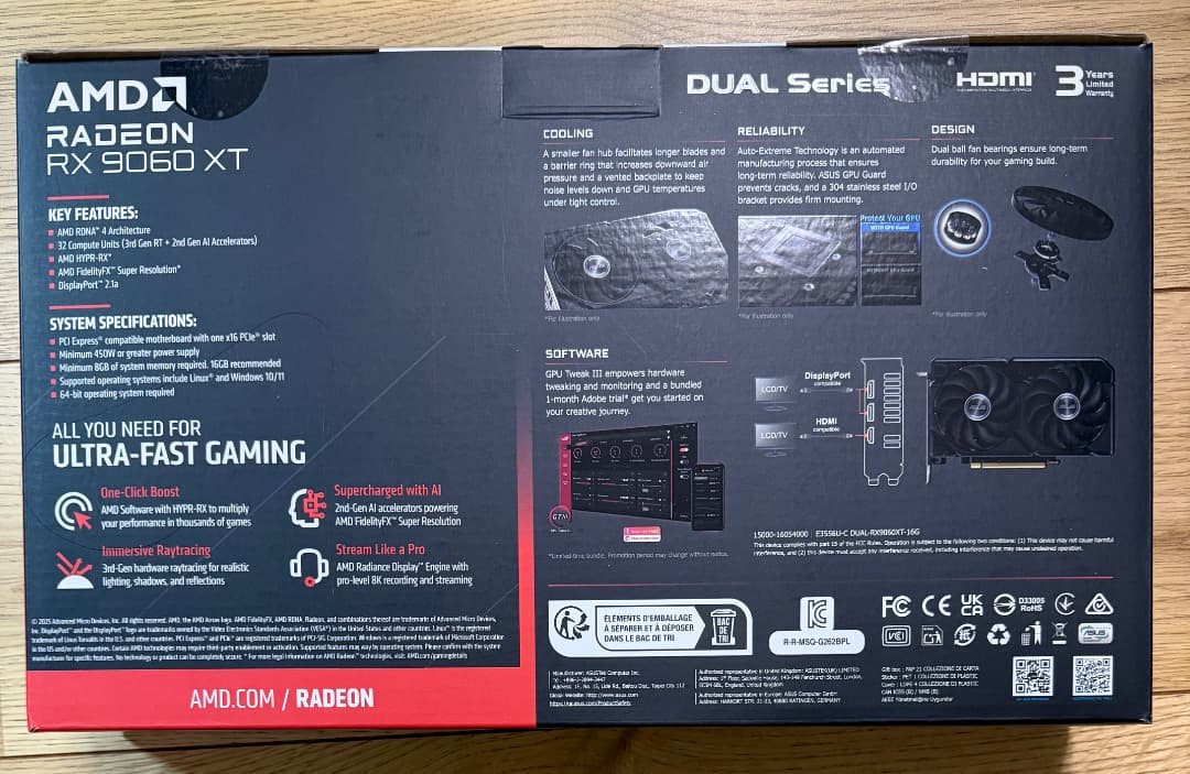 【新品】ASUS Radeon RX 9060 XT 16GB DUAL