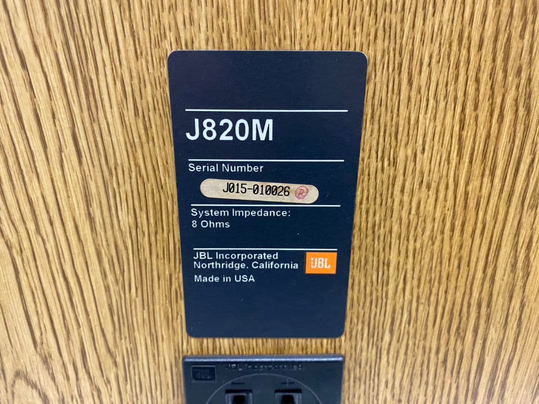 JBL J820M スピーカーペア 2Way 連番シリアル バスレフ方式