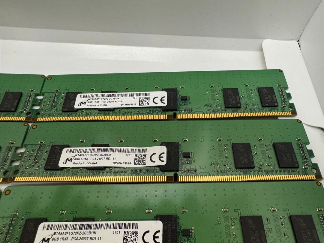 ⑨Micron PC-4-2400T ECC 8GB8枚セット