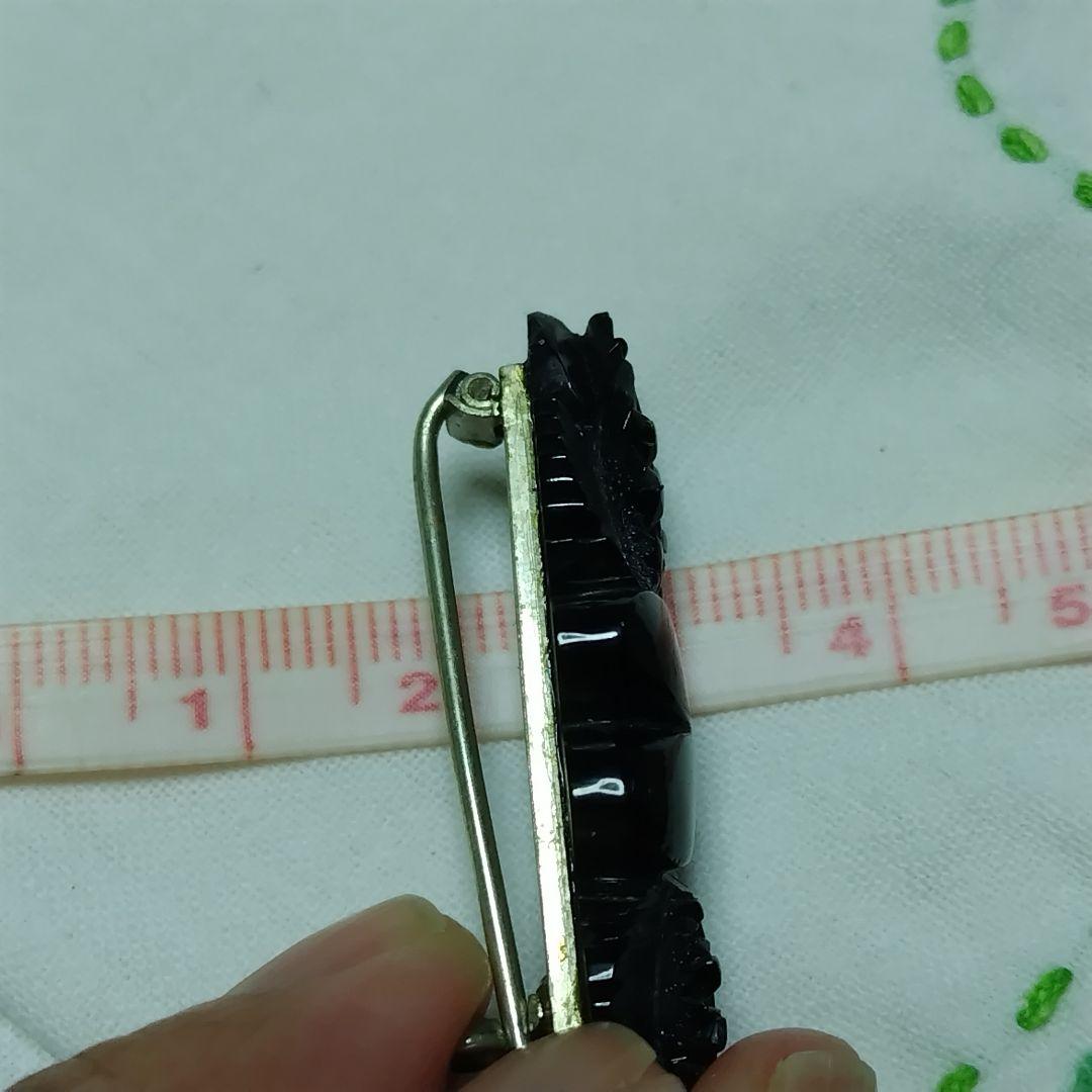 専用お値下　ジェット　アンティークブローチ　antique jet　黒玉