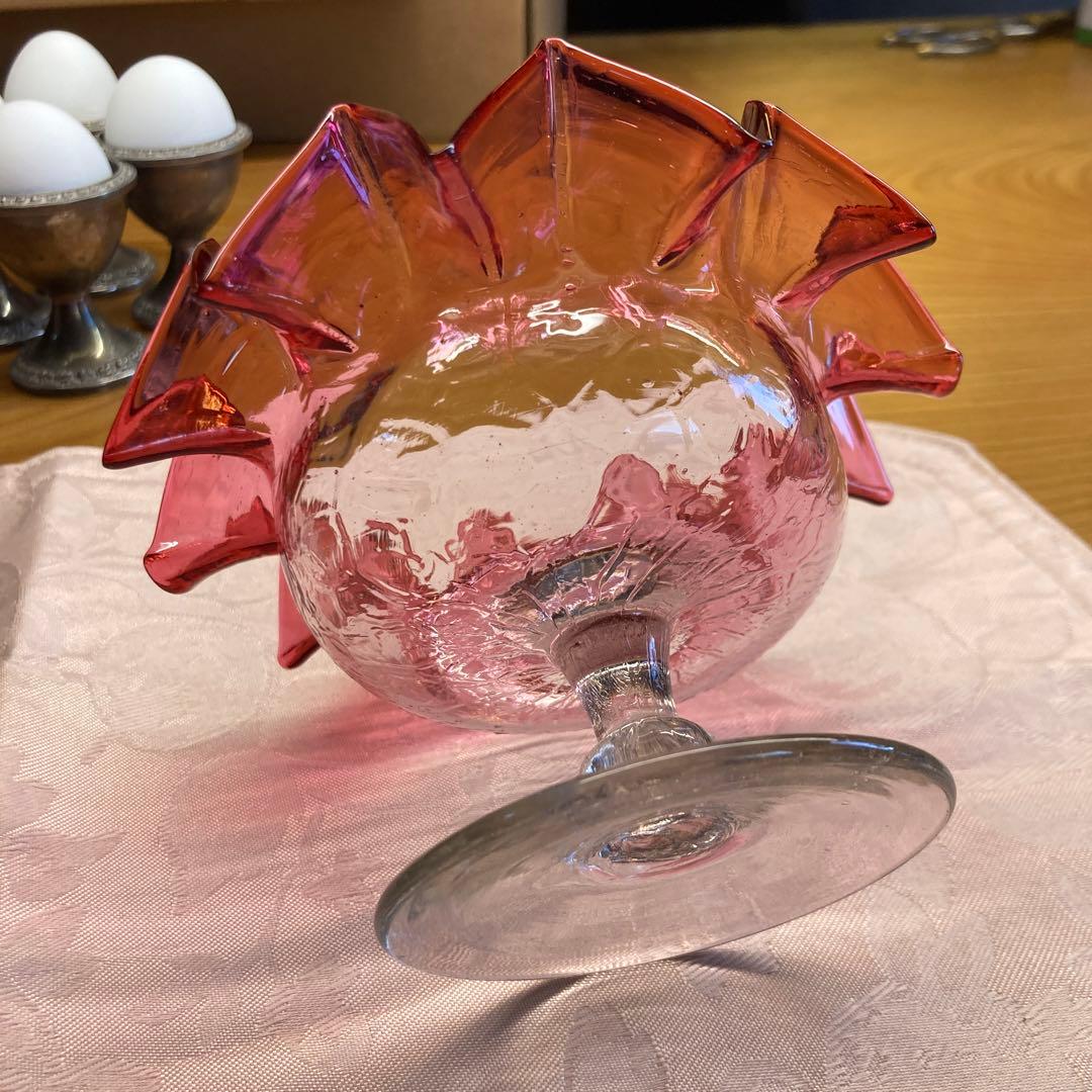 アンティークガラスボール　氷器　ファイヤーキング　キャンディカップ　大正ロマン