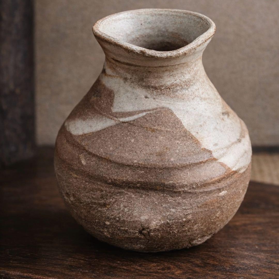 焼締小壺 花器 酒器 古陶風 景色あり 約10cm