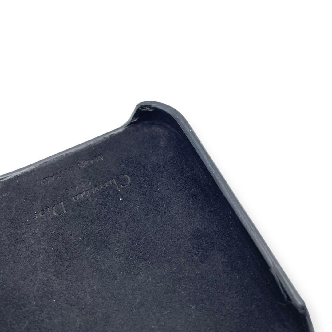 Dior カナージュ ケース レザー ロゴチャーム 黒 iPhone14pro