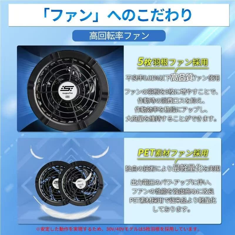 【在庫有】空調服用ファン 41,800mAh 40V