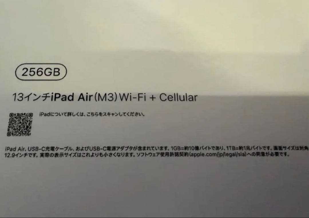 iPad Air 第7世代 M3 13インチ 256GB セルラー 美品