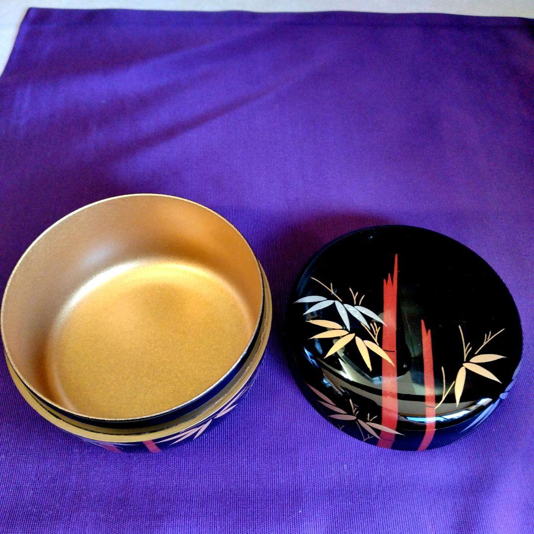 茶道具　期間限定特価　竹林蒔絵平棗　内梨子地　新品未使用品