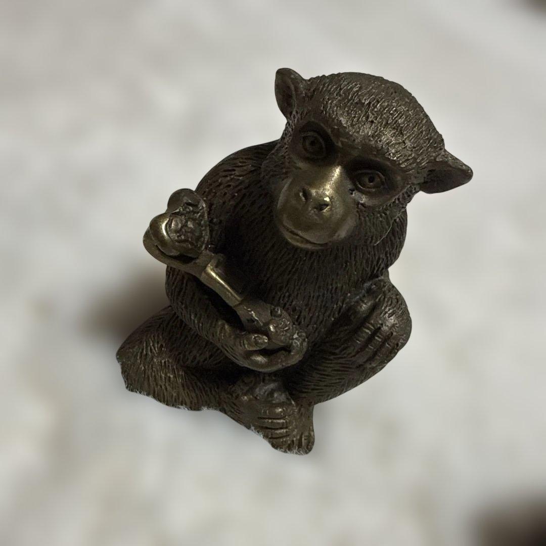 真鍮 猿 置物 オブジェ 骨董品