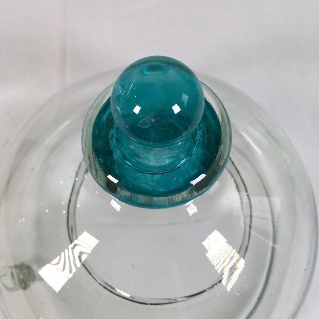 ★昭和レトロ ガラス製 ハエ取り器 ハエ取り瓶 蓋付 気泡ガラス 蠅取り瓶