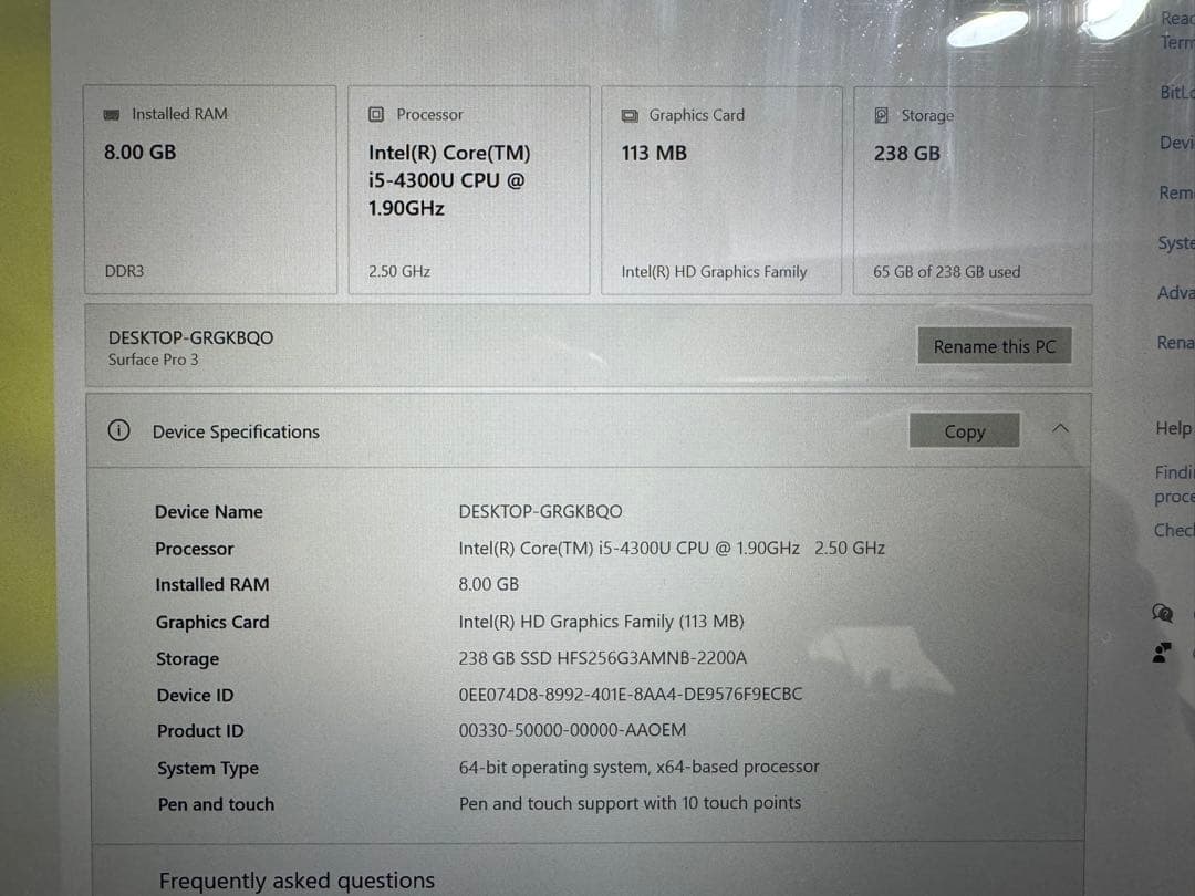 Windowsタブレット本体 Microsoft Surface Pro 3