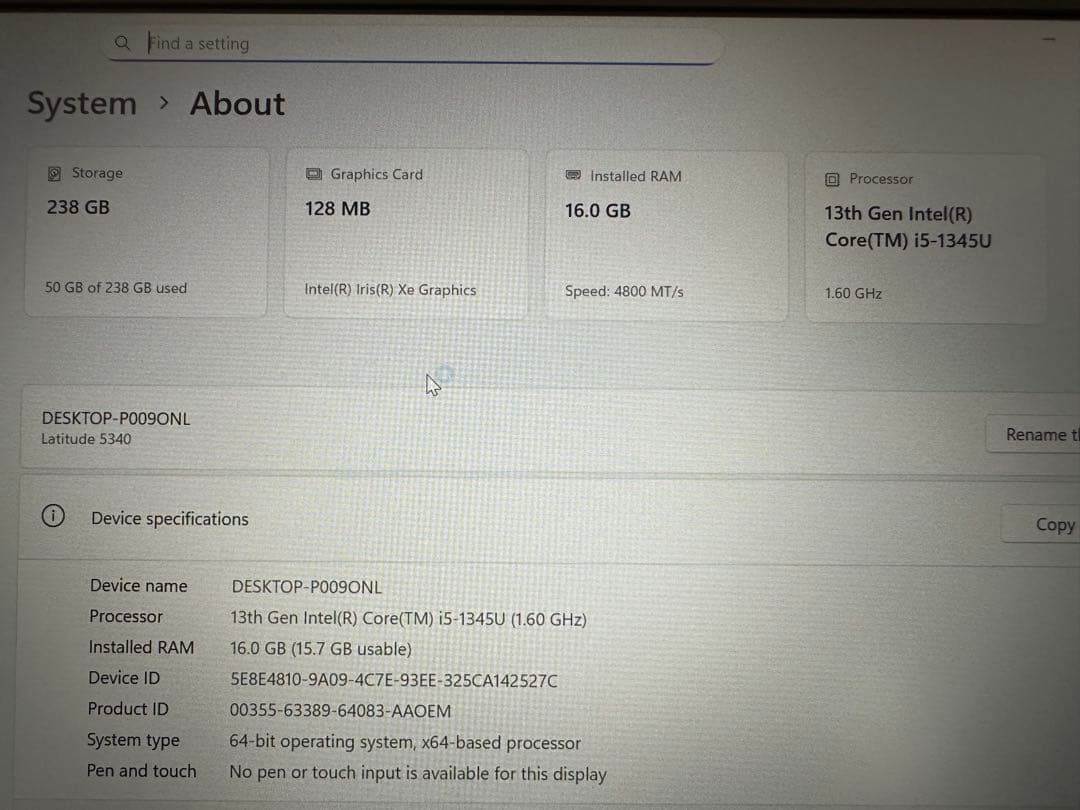 Windowsノート本体 DELL Latitude 5340 i5 13th 16GB 256GB