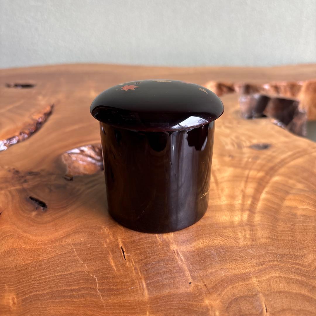 中出松峰作 拭き吹寄蒔絵 蓋裏にリス 金輪寺 共箱 茶道具 （7）