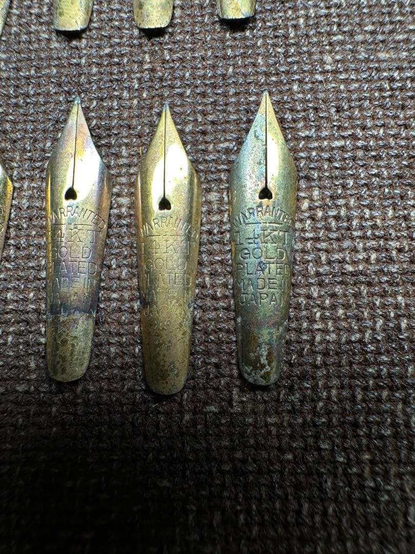14K GOLD PLATED 万年筆ペン先 12点 アンティーク