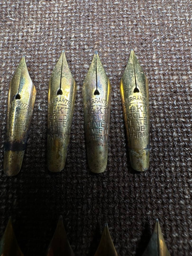 14K GOLD PLATED 万年筆ペン先 12点 アンティーク