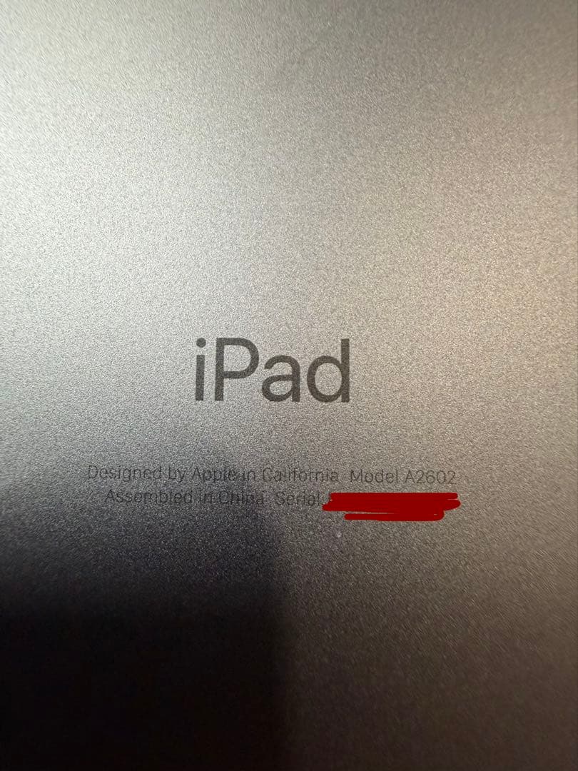 iPad (モデルA2602) スペースグレー
