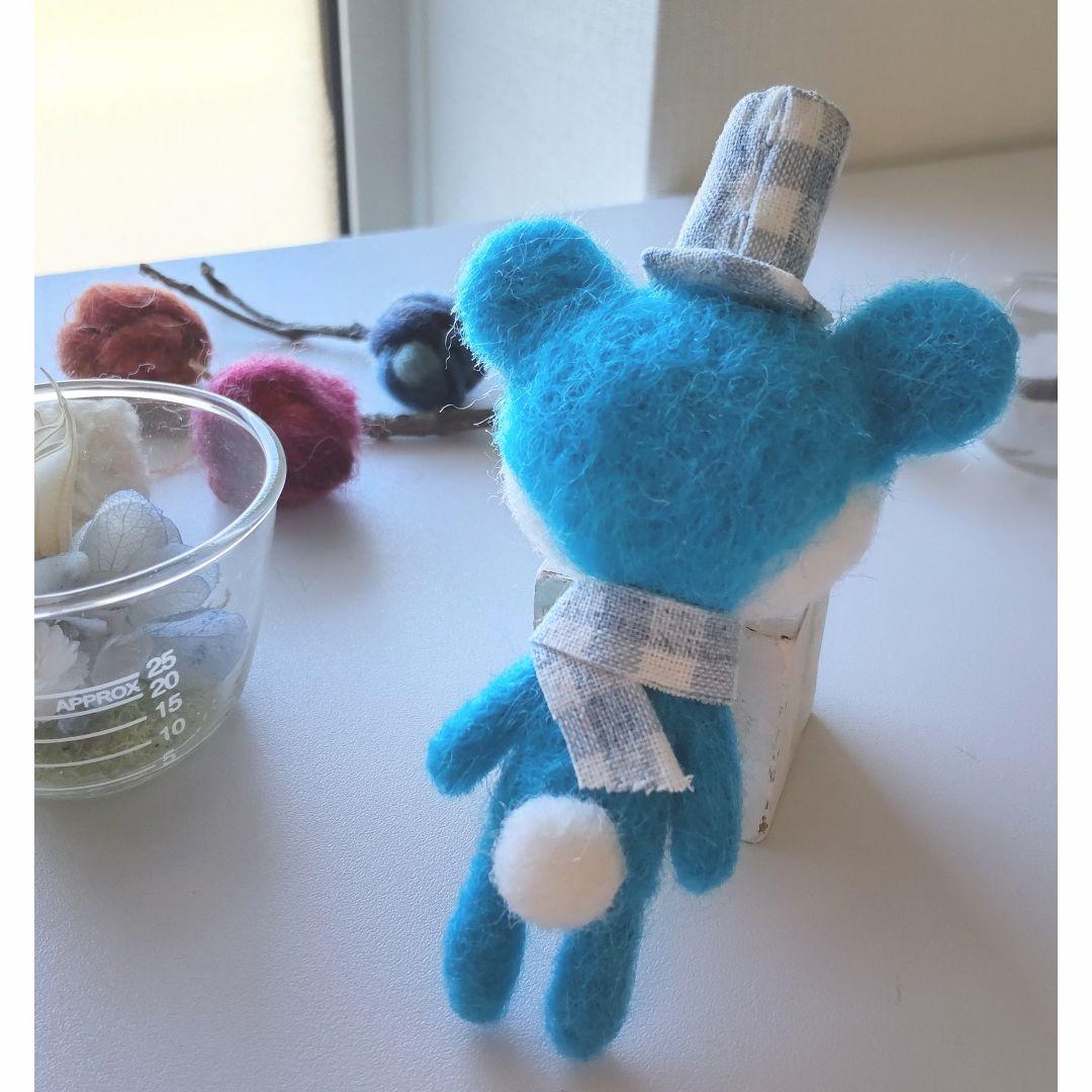 【✽確認用✽】レトロブルーのくまさん✽羊毛フェルト
